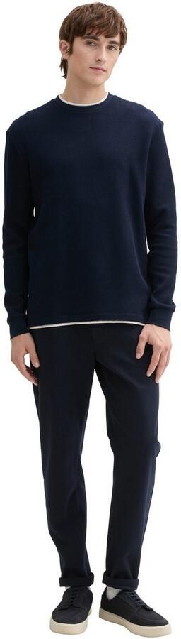 Tom Tailor Denim 2-in-1-shirt met lange mouwen met ribstructuur - Foto 4