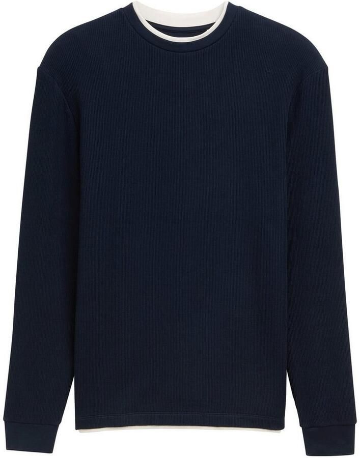 Tom Tailor Denim 2-in-1-shirt met lange mouwen met ribstructuur