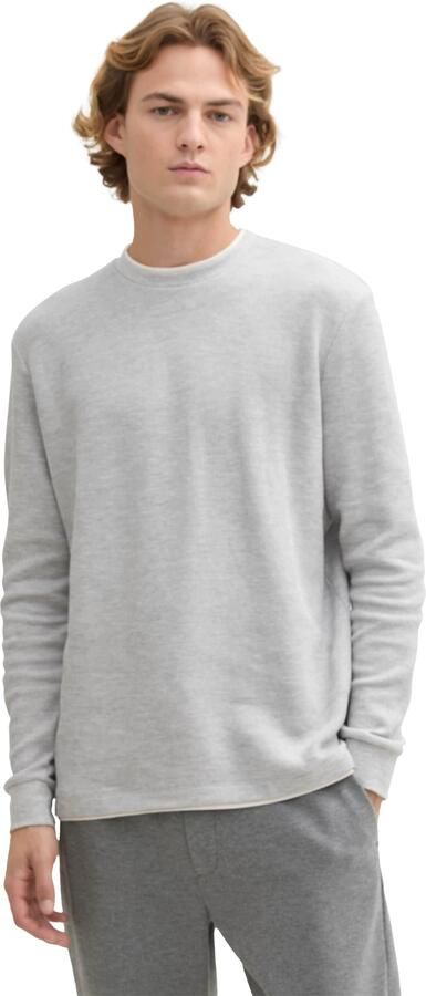 Tom Tailor Denim 2-in-1-shirt met lange mouwen met ribstructuur - Foto 5