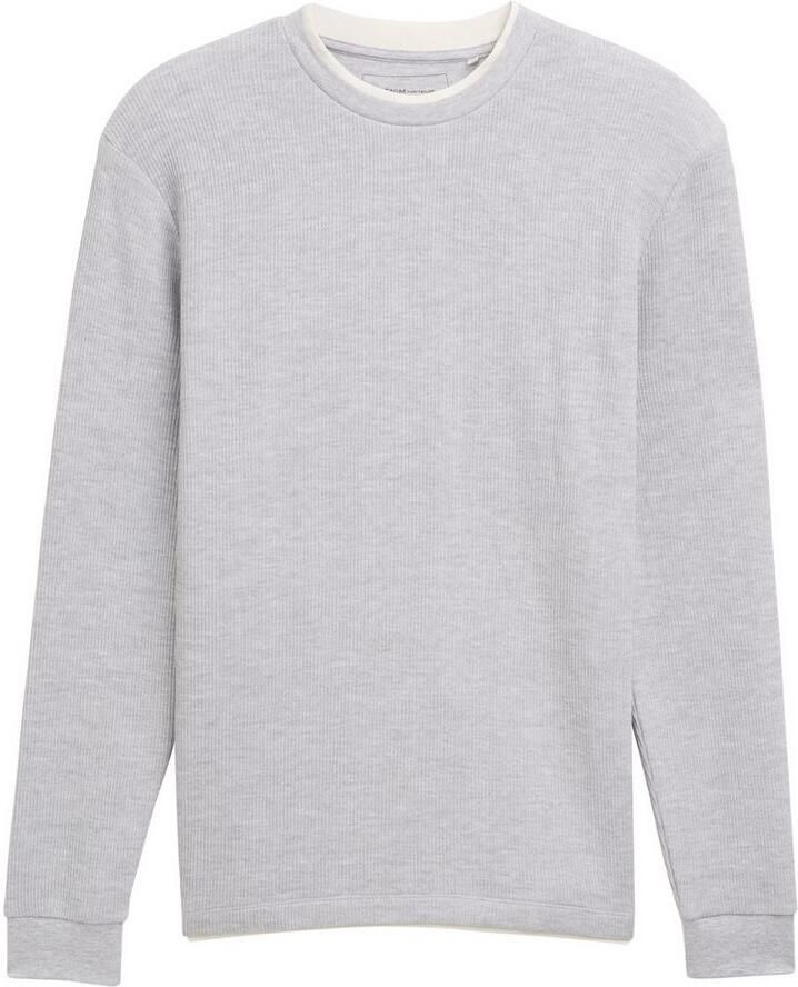 Tom Tailor Denim 2-in-1-shirt met lange mouwen met ribstructuur