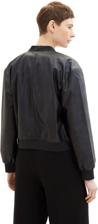 Tom Tailor Denim Blouson Bomberjack van kunstleer met insteekzakken - Foto 4