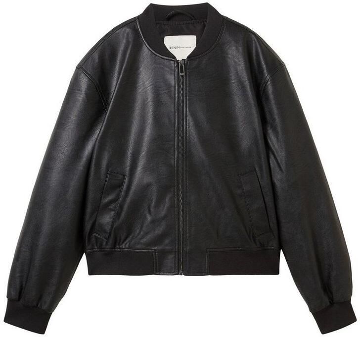 Tom Tailor Denim Blouson Bomberjack van kunstleer met insteekzakken - Foto 2