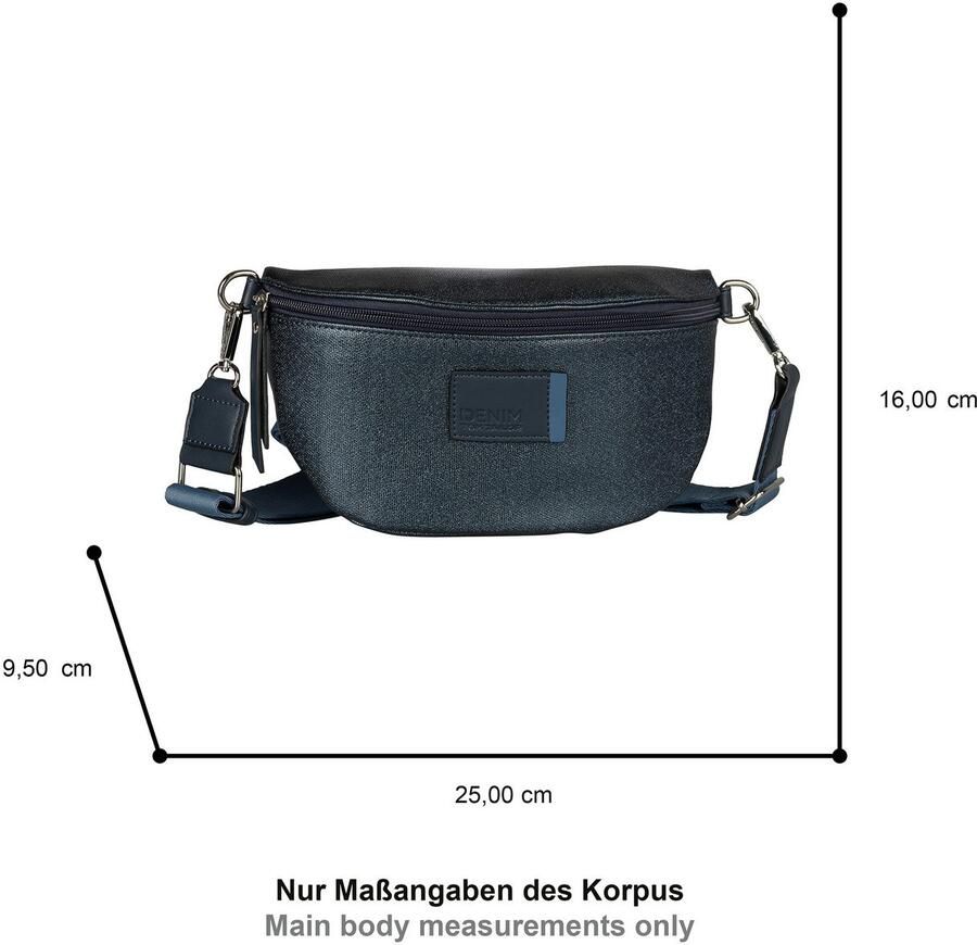 Tom Tailor Denim Buiktasje Rosie Canvas in tweekleurige look met gedrukte contrasterende strepen