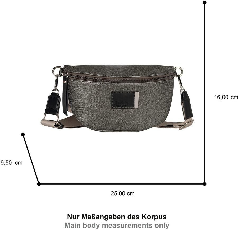 Tom Tailor Denim Buiktasje Rosie Canvas in tweekleurige look met gedrukte contrasterende strepen