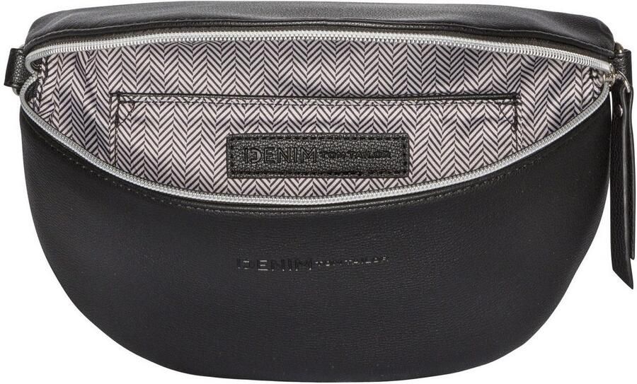 Tom Tailor Denim Buiktasje Rosie veelzijdig draagbaar licht gestructureerd met zilverkleurige nylon ritsen