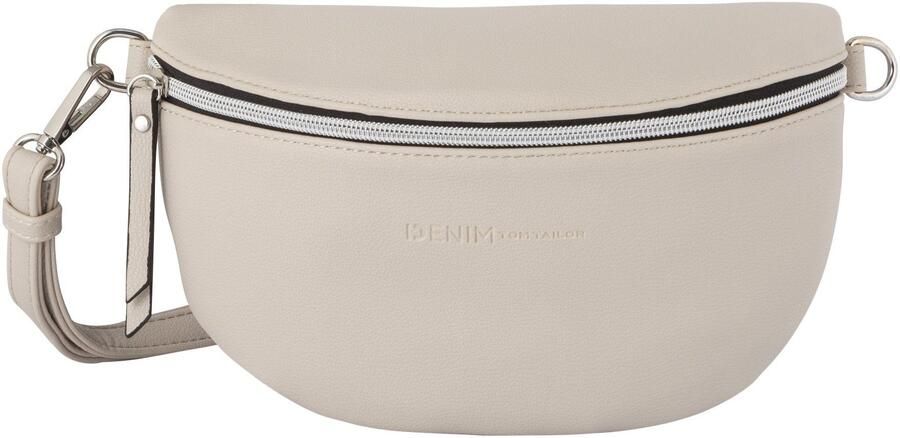 Tom Tailor Denim Buiktasje Rosie veelzijdig draagbaar licht gestructureerd met zilverkleurige nylon ritsen - Foto 4