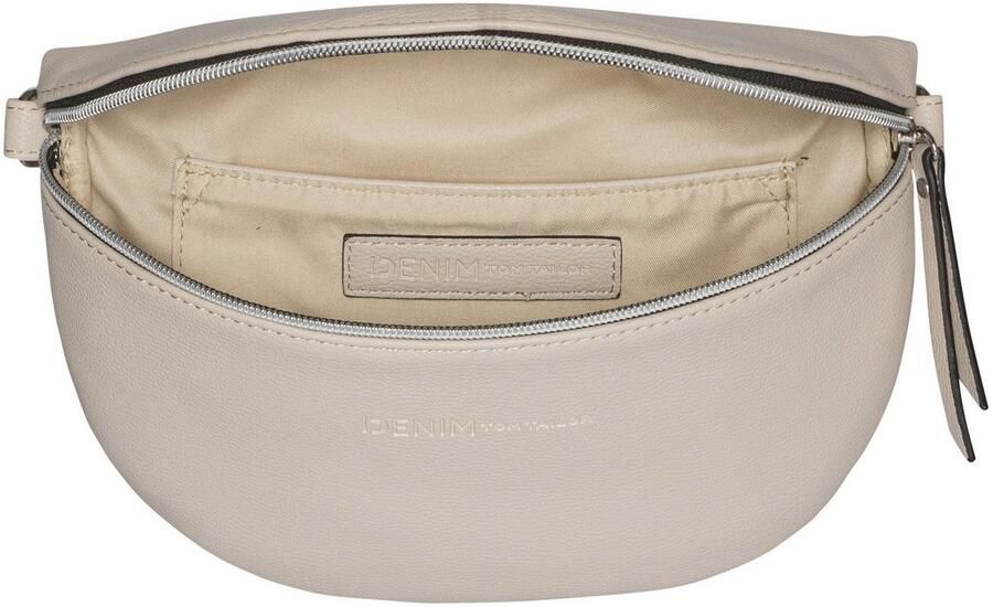 Tom Tailor Denim Buiktasje Rosie veelzijdig draagbaar licht gestructureerd met zilverkleurige nylon ritsen