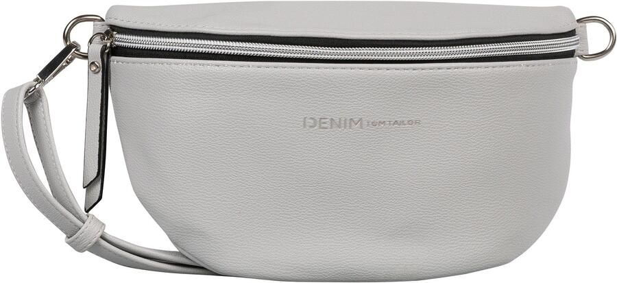 Tom Tailor Denim Buiktasje Rosie veelzijdig draagbaar licht gestructureerd met zilverkleurige nylon ritsen - Foto 5