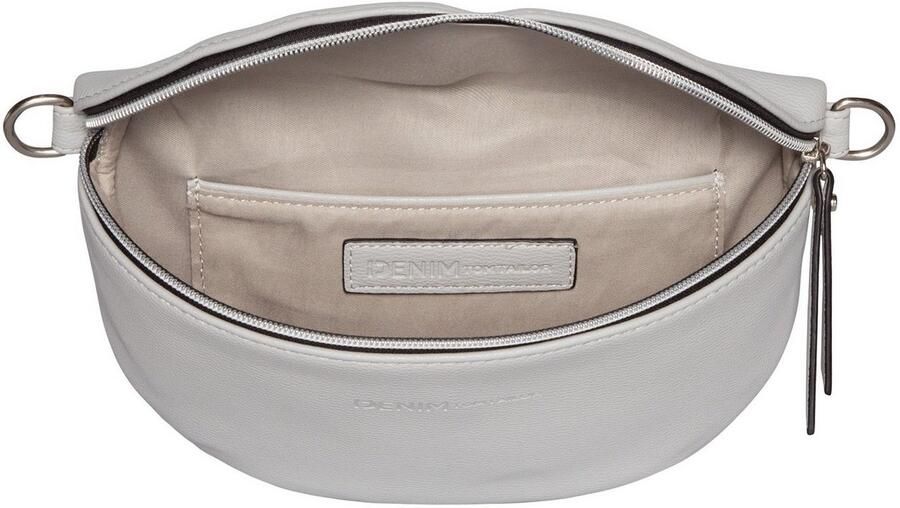 Tom Tailor Denim Buiktasje Rosie veelzijdig draagbaar licht gestructureerd met zilverkleurige nylon ritsen - Foto 2
