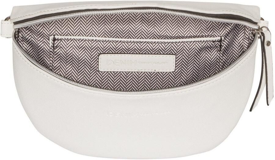 Tom Tailor Denim Buiktasje Rosie veelzijdig draagbaar licht gestructureerd met zilverkleurige nylon ritsen - Foto 2