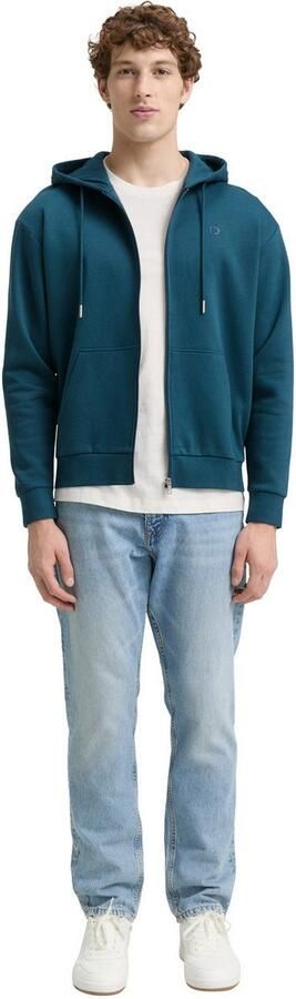 Tom Tailor Denim Capuchonsweatvest met geborduurd logo - Foto 5