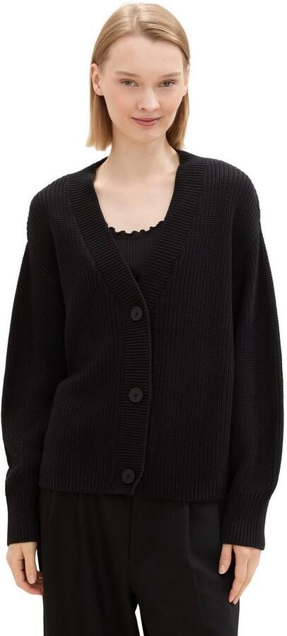 Tom Tailor Denim Cardigan met breistructuur en knoopsluiting - Foto 5