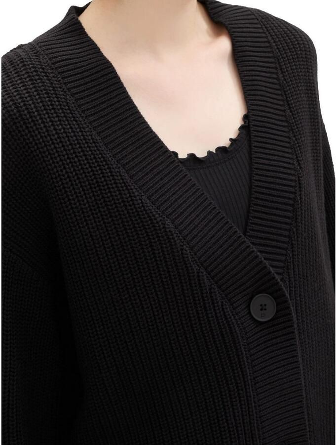 Tom Tailor Denim Cardigan met breistructuur en knoopsluiting - Foto 2