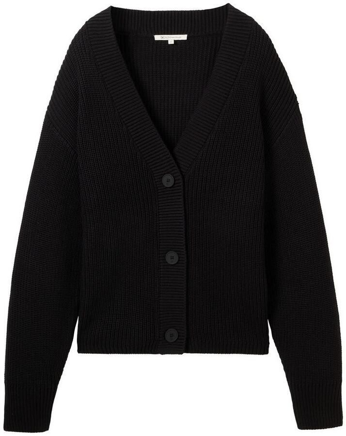 Tom Tailor Denim Cardigan met breistructuur en knoopsluiting