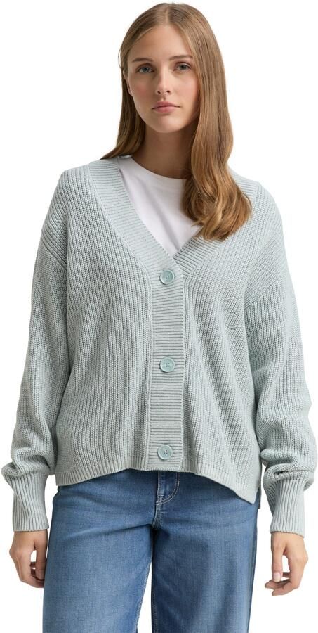 Tom Tailor Denim Cardigan met breistructuur en knoopsluiting - Foto 6