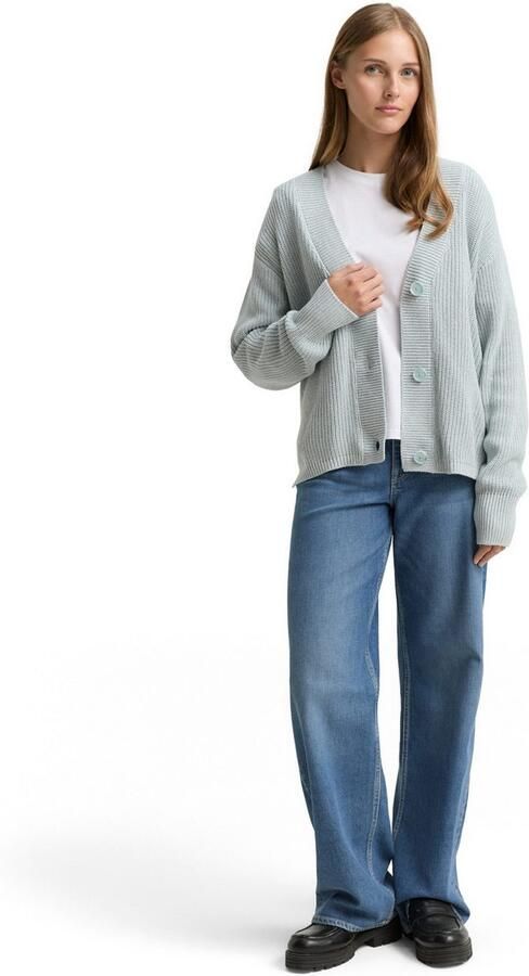 Tom Tailor Denim Cardigan met breistructuur en knoopsluiting - Foto 4