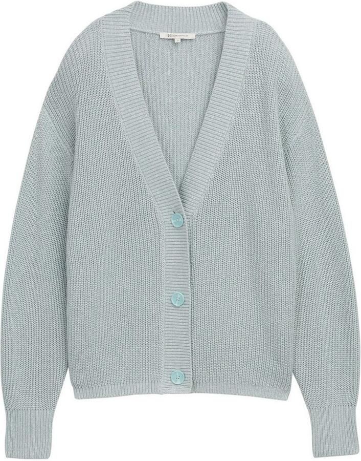 Tom Tailor Denim Cardigan met breistructuur en knoopsluiting