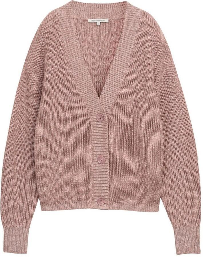 Tom Tailor Denim Cardigan met breistructuur en knoopsluiting