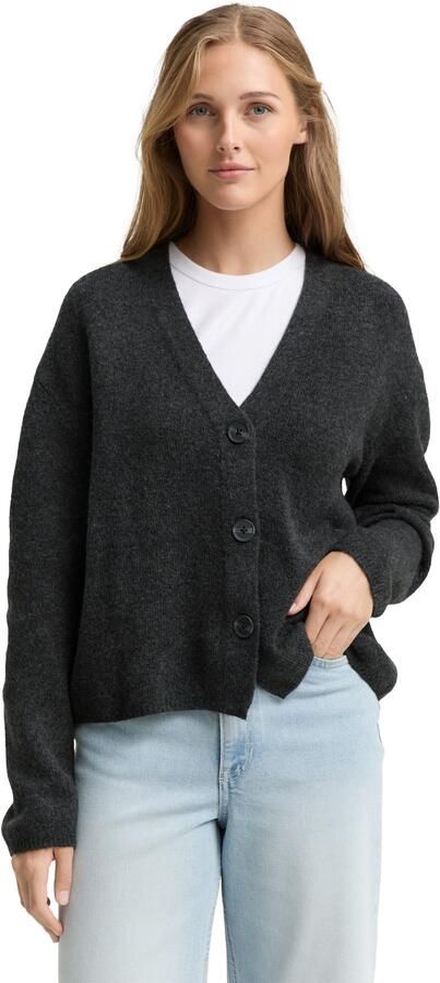 Tom Tailor Denim Regular fit gebreid jack met V-hals - Foto 6