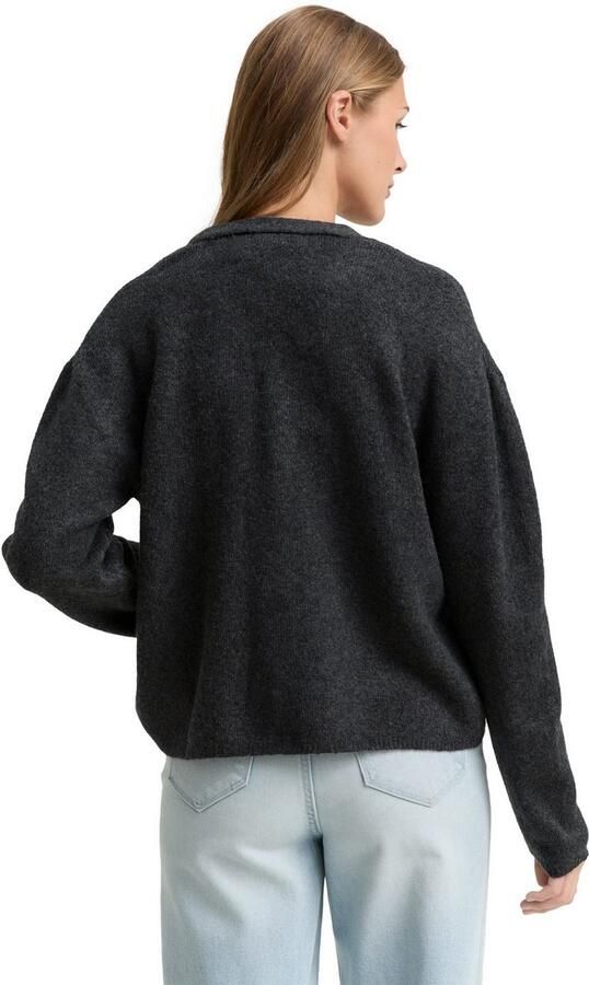 Tom Tailor Denim Regular fit gebreid jack met V-hals - Foto 4