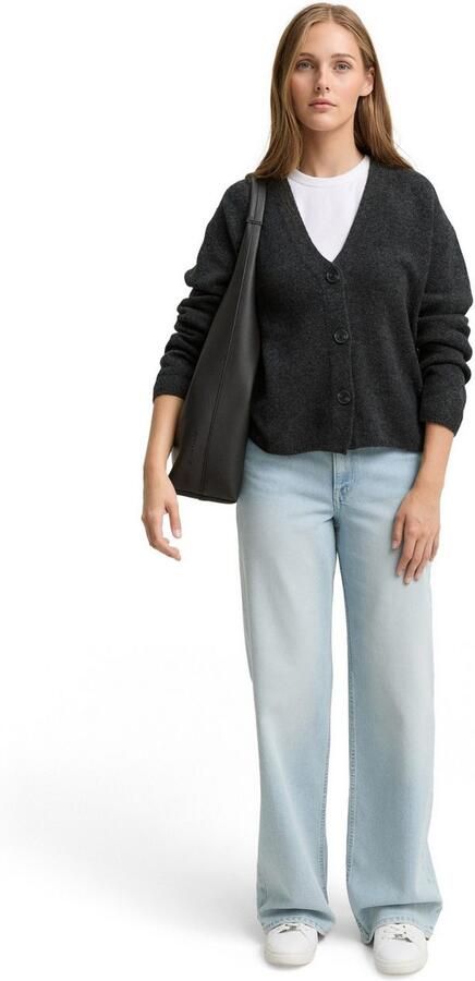 Tom Tailor Denim Regular fit gebreid jack met V-hals - Foto 5