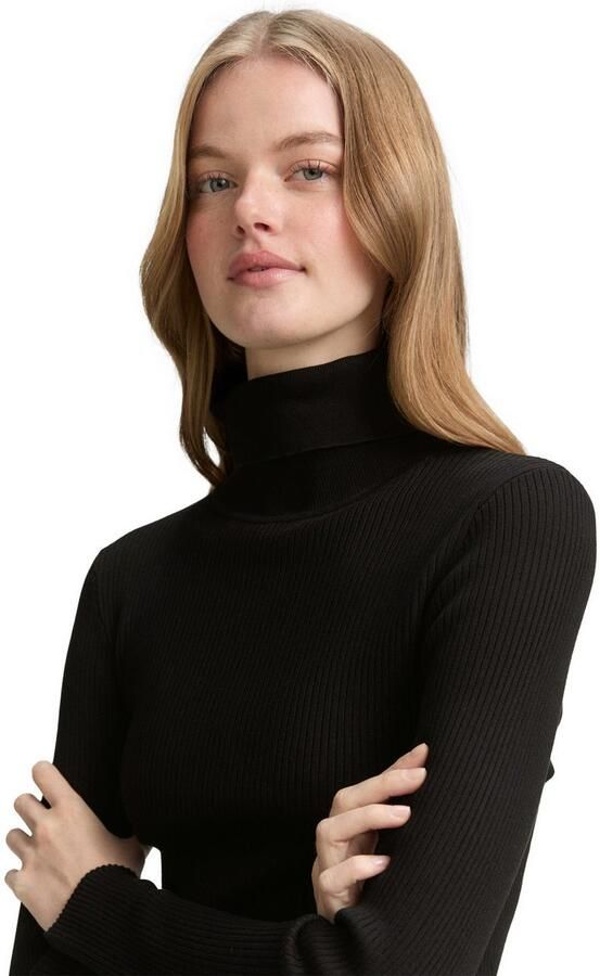 Tom Tailor Denim Slim fit turtleneck van viscosemix - Foto 3