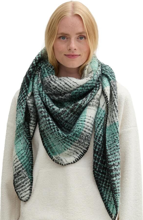 Tom Tailor Denim Driehoekig sjaaltje met gehaakte rand - Foto 4