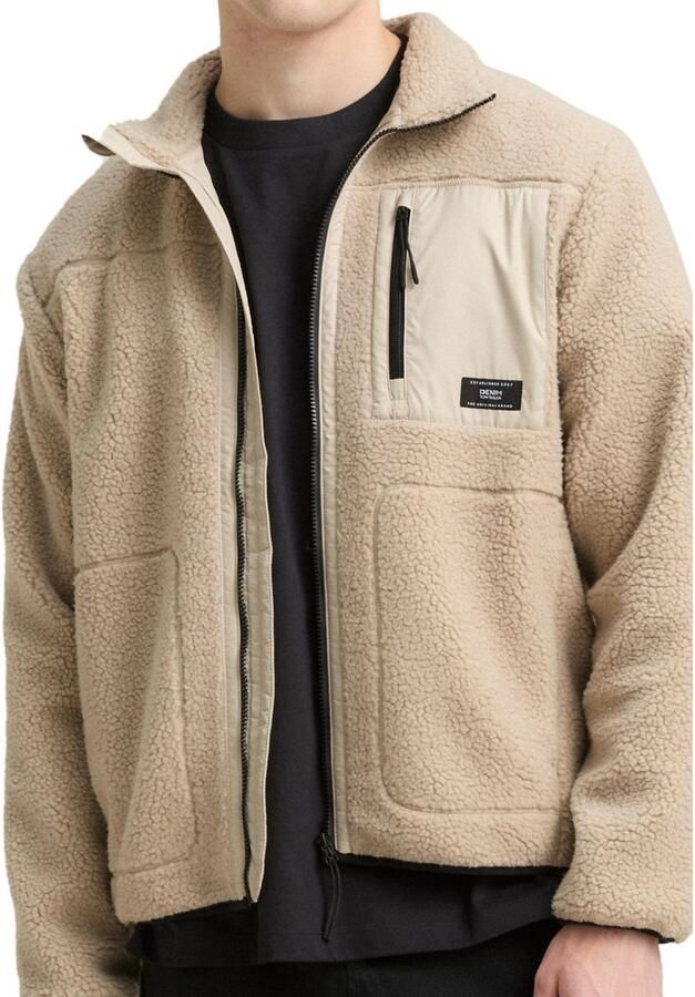 Tom Tailor Denim Regular fit jack van teddybont met opstaande kraag - Foto 5