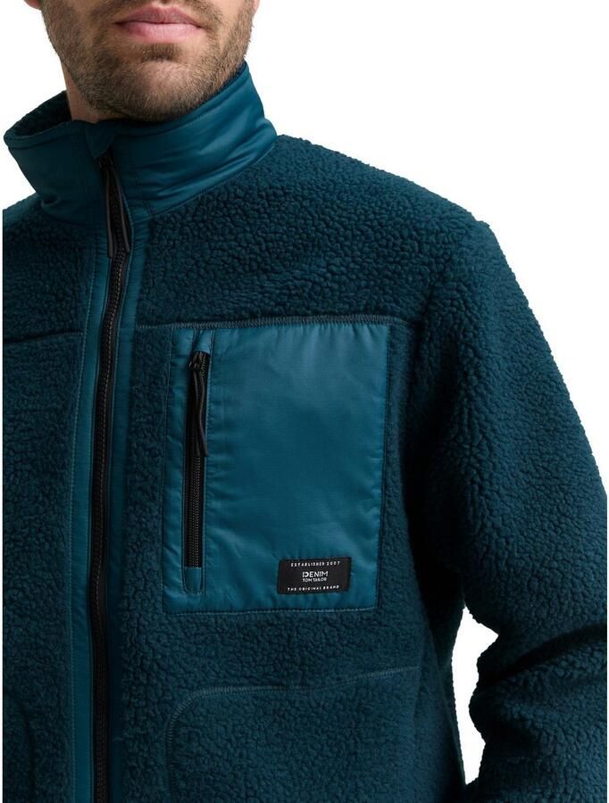 Tom Tailor Denim Fleecejack met geborduurd logo