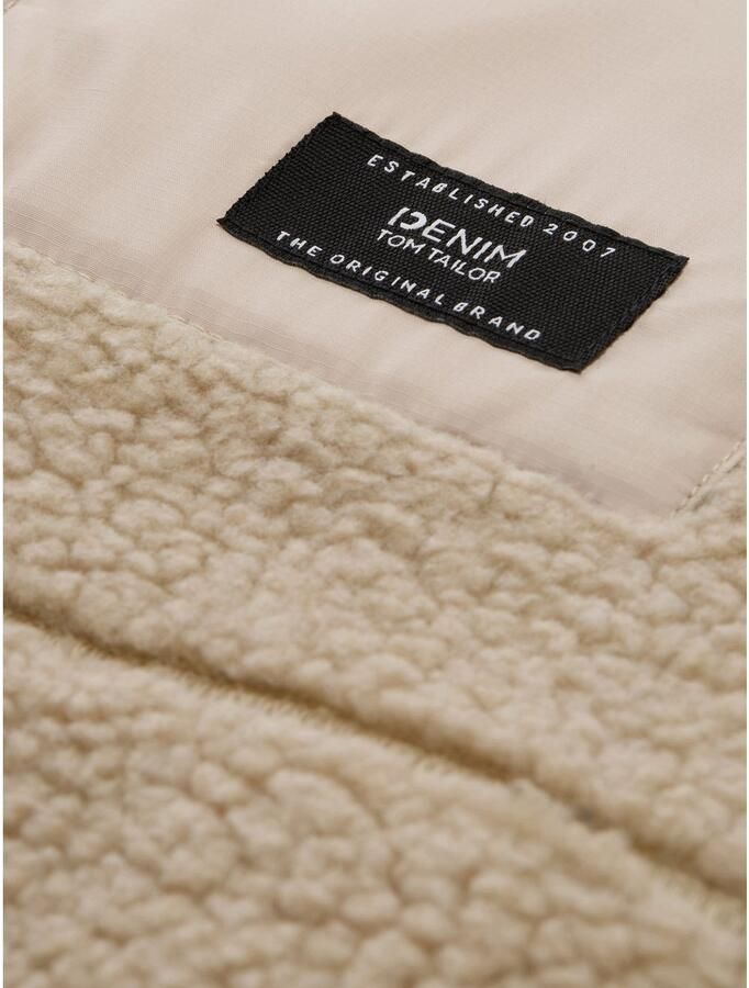 Tom Tailor Denim Regular fit jack van teddybont met opstaande kraag - Foto 3