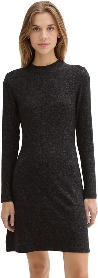 Tom Tailor Denim Soepele mini-jurk van viscosemix met ronde hals - Foto 4