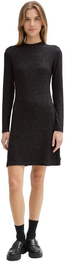 Tom Tailor Denim Soepele mini-jurk van viscosemix met ronde hals - Foto 3