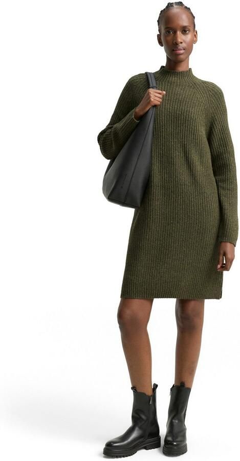 Tom Tailor Denim Gebreide jurk met opstaande kraag - Foto 4