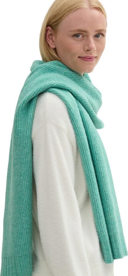 Tom Tailor Denim Gebreide sjaal effen met applicatie - Foto 4