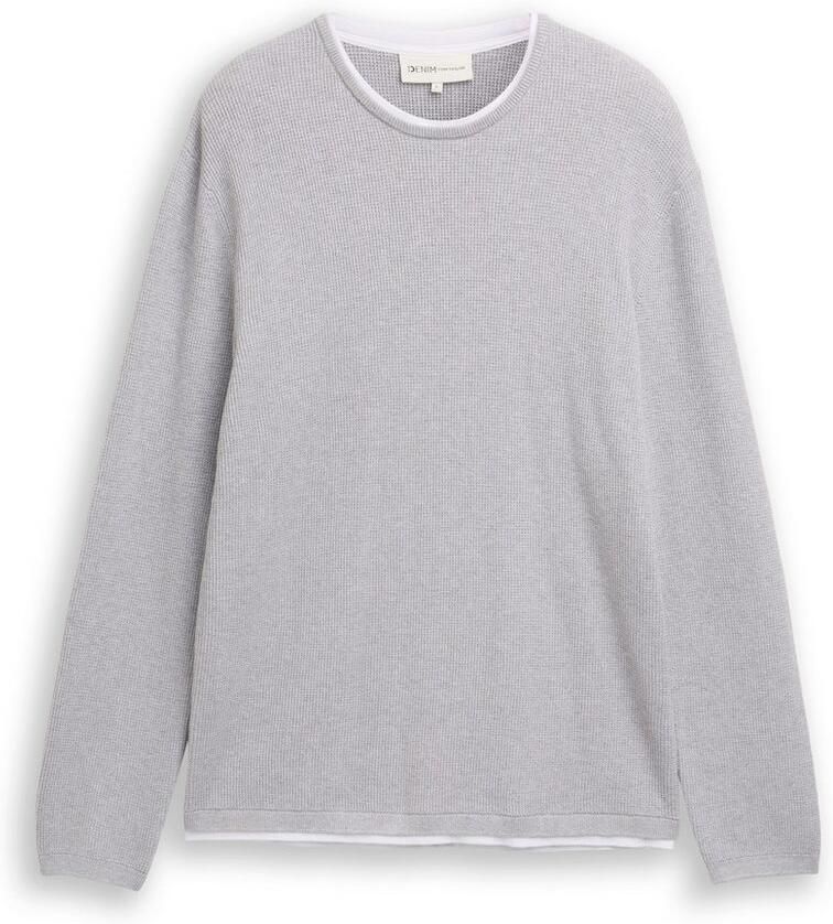 Tom Tailor Denim Gebreide trui met 2-in-1 halslijn