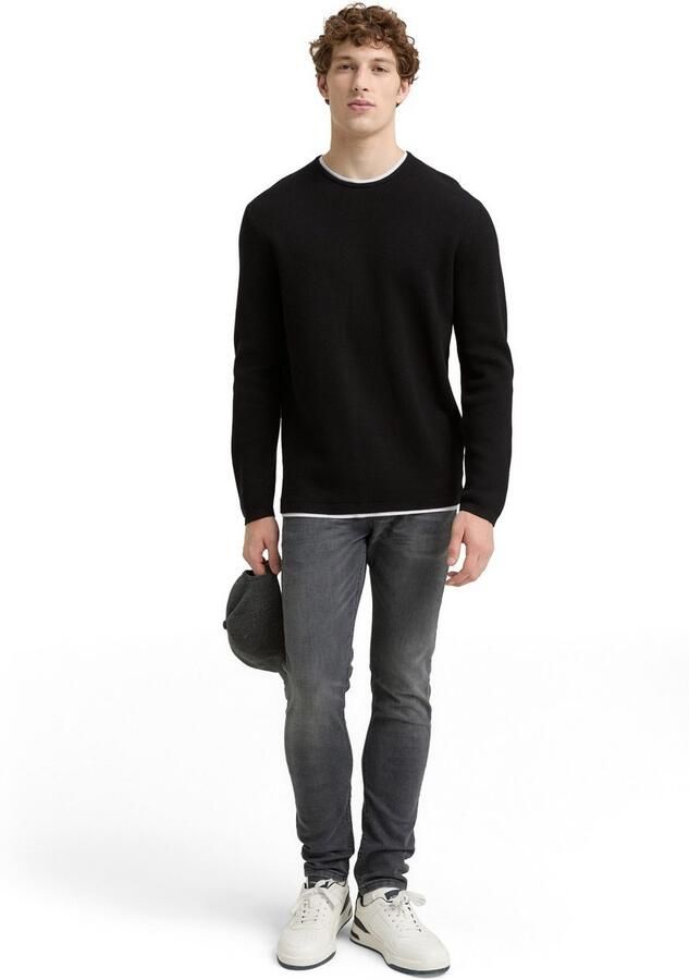 Tom Tailor Denim Gebreide trui met 2-in-1 halslijn - Foto 4