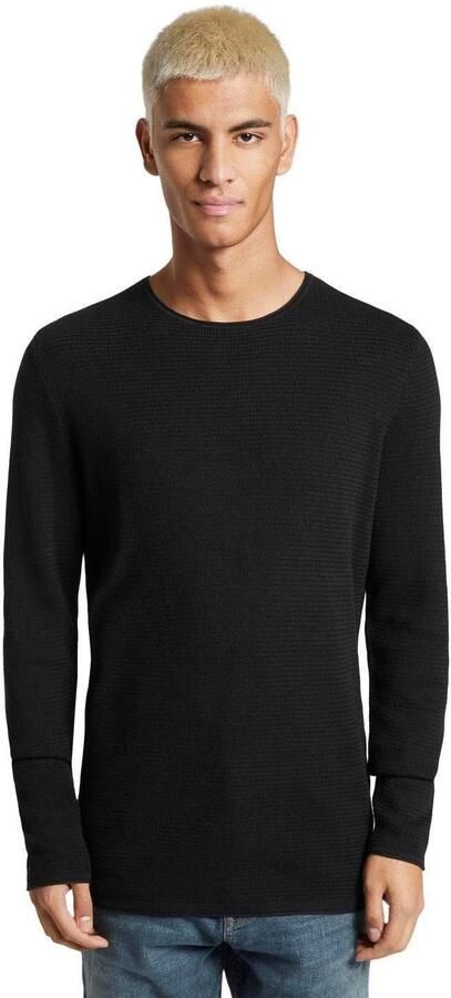 Tom Tailor Heren Gebreide Trui Stijlvol Comfortabel Black Heren - Foto 6