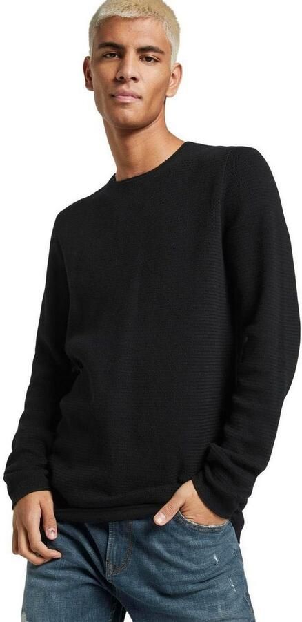 Tom Tailor Heren Gebreide Trui Stijlvol Comfortabel Black Heren - Foto 4