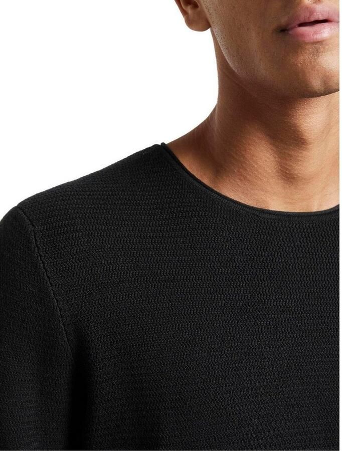 Tom Tailor Heren Gebreide Trui Stijlvol Comfortabel Black Heren
