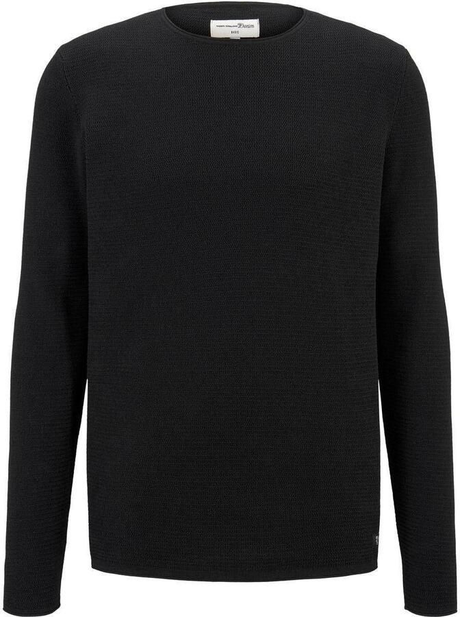 Tom Tailor Heren Gebreide Trui Stijlvol Comfortabel Black Heren - Foto 2