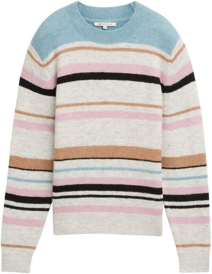 Tom Tailor Denim Regular fit gebreide pullover met streepmotief