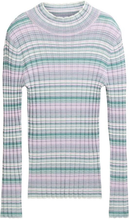 Tom Tailor Denim Gebreide trui met staande kraag en streeplook - Foto 2