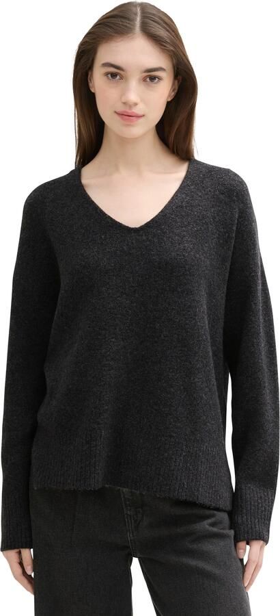 Tom Tailor Denim Relaxed fit gebreide pullover met V-hals - Foto 5