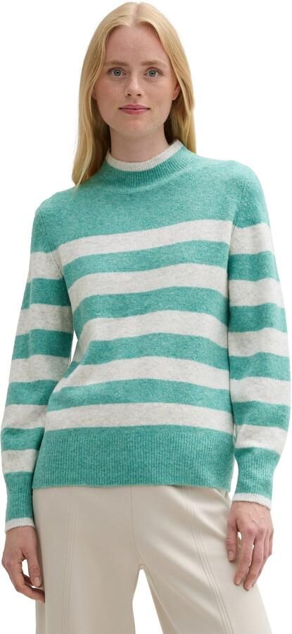 Tom Tailor Denim Regular fit gebreide pullover met ronde hals en streepmotief - Foto 5