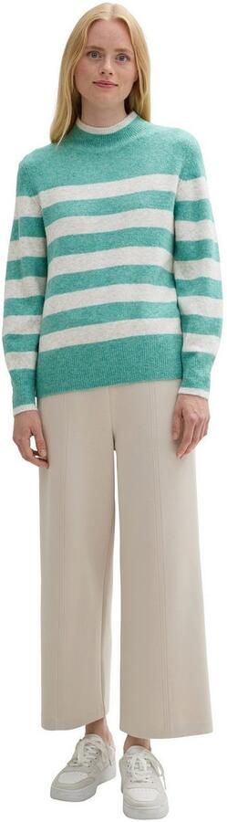 Tom Tailor Denim Regular fit gebreide pullover met ronde hals en streepmotief - Foto 4