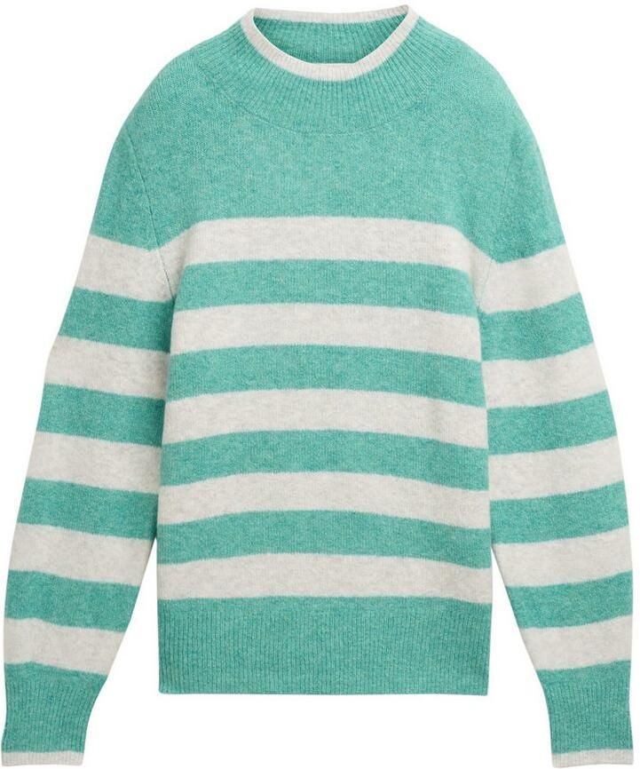 Tom Tailor Denim Regular fit gebreide pullover met ronde hals en streepmotief