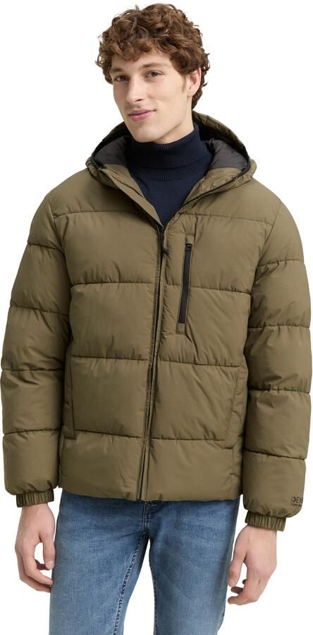 Tom Tailor Denim Gewatteerd regular fit jack met capuchon - Foto 6