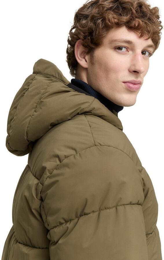 Tom Tailor Denim Gewatteerd regular fit jack met capuchon - Foto 4