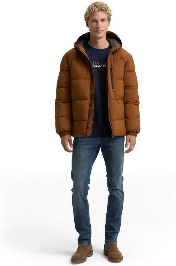 Tom Tailor Denim Gewatteerd regular fit jack met capuchon - Foto 4