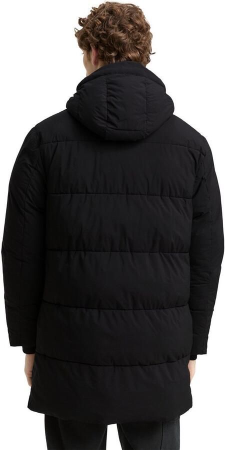 Tom Tailor Denim Regular fit gewatteerde lange jas met capuchon - Foto 5